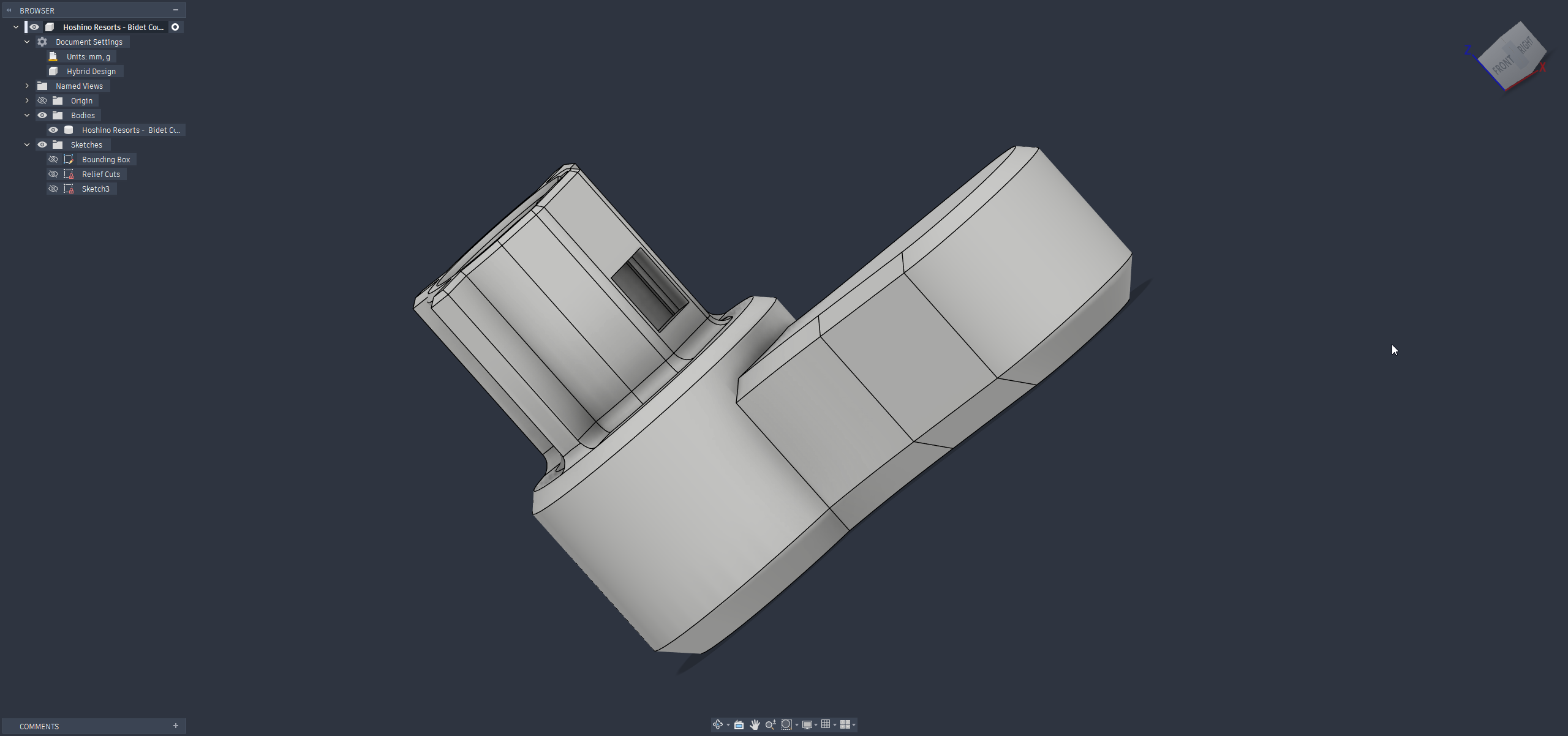 Bidet Lever Arm (Flow Control), project view 1
