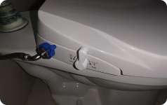 A rebuilt lever fitted back on its seat