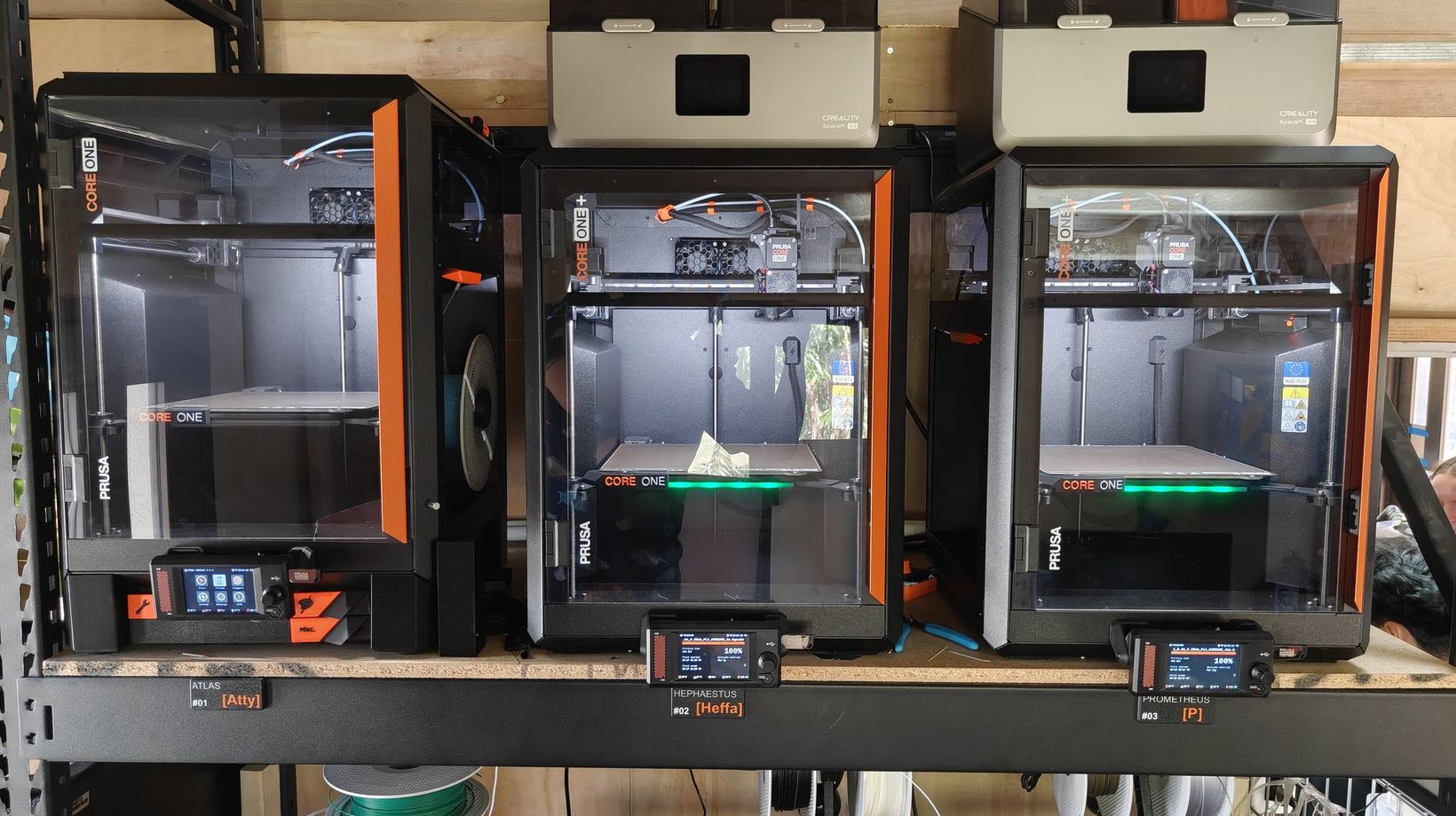 PolyForm's enclosed printers in the Guam workshop